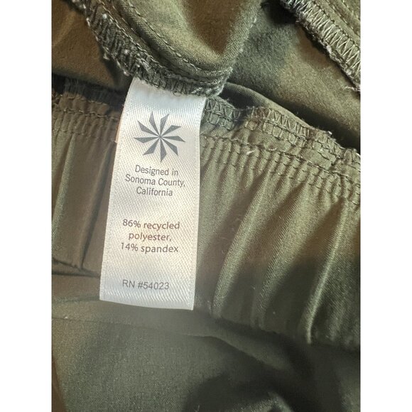 Athleta Aspire Green Athletic Workout Ankle Pants Size 4 Ruched - Picture 6 of 12